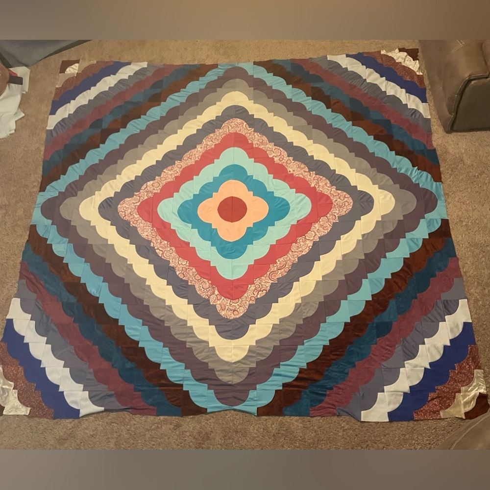 Vintage Large 95 x 94” Handmade Quilt